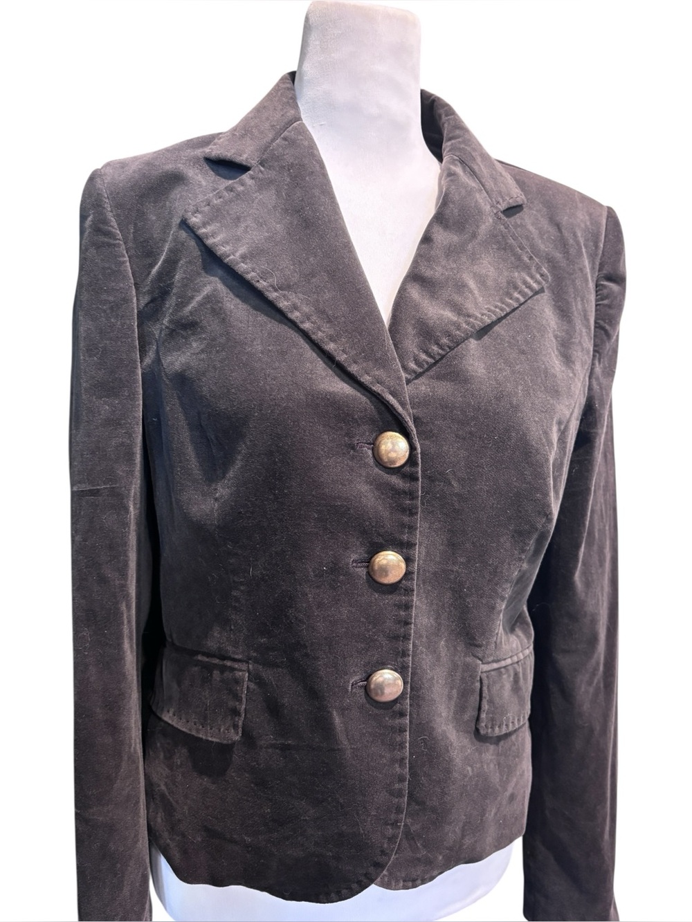 D&G Dolce & Gabbana Brown Velvet Fitted Blazer Jacket